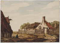 TvB T 060
<br/>
Hollands landschap met boerderijtjes aan een weg
<br/>
<em>Erkelens, Anthonie? (werkz. ca. 1800) ?</em>